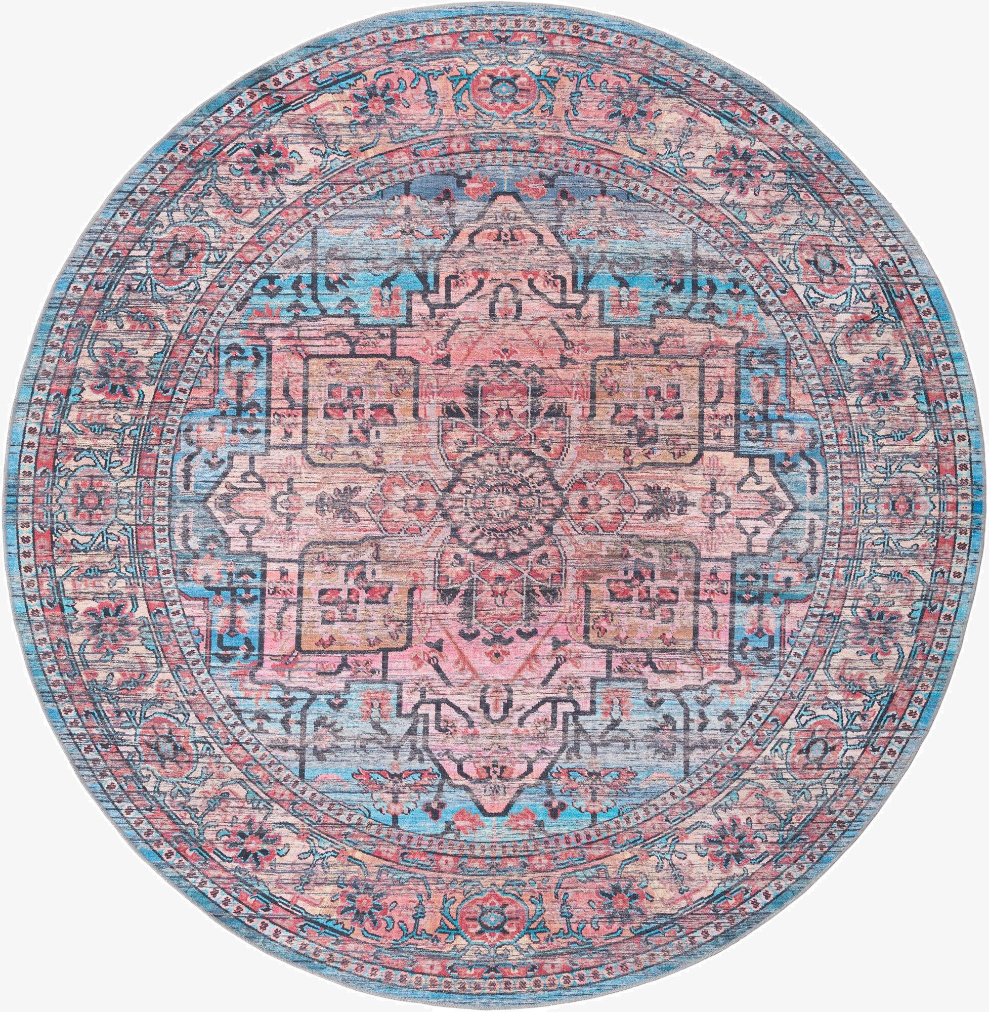  10' 6 x 10' 6  Washable Maahru Round Rug