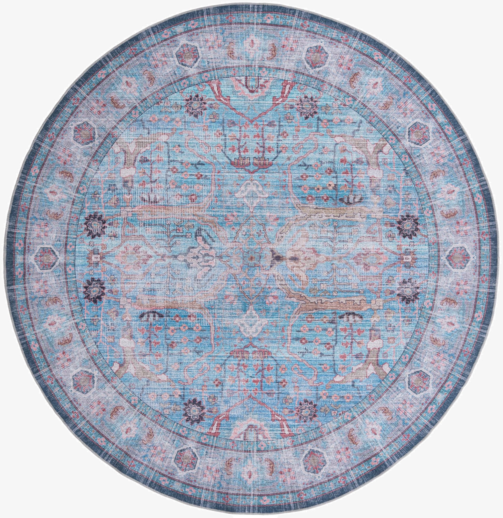  10' 6 x 10' 6  Washable Maahru Round Rug