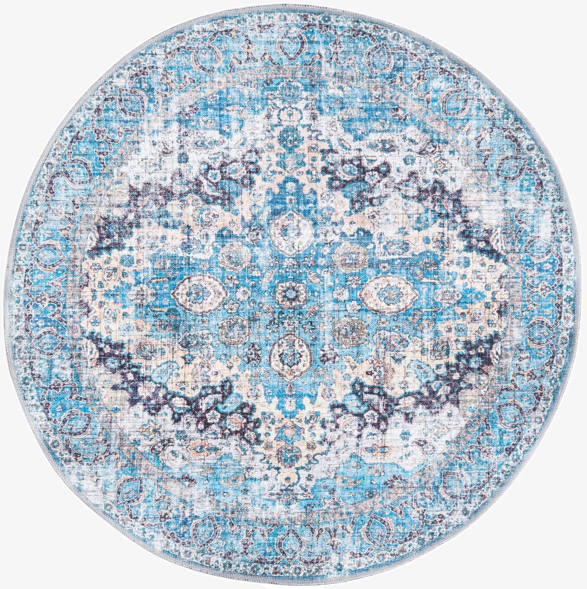  4' x 4'  Washable Mangata Round Rug