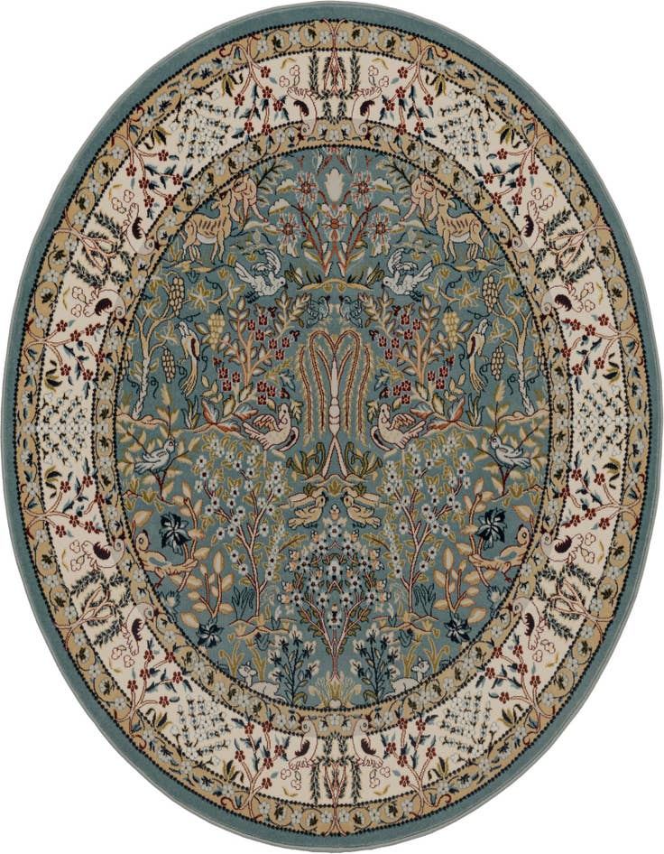 Detail image of  5' 3 x 5' 3 Nain Design Round Rug
