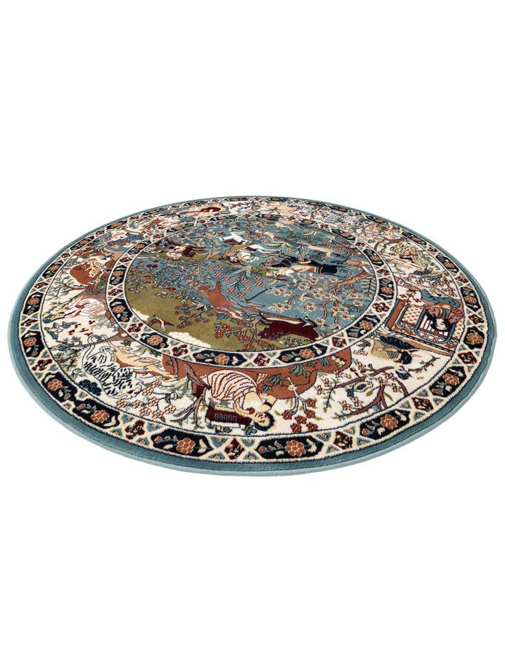 Detail image of  5' 3 x 5' 3 Nain Design Round Rug