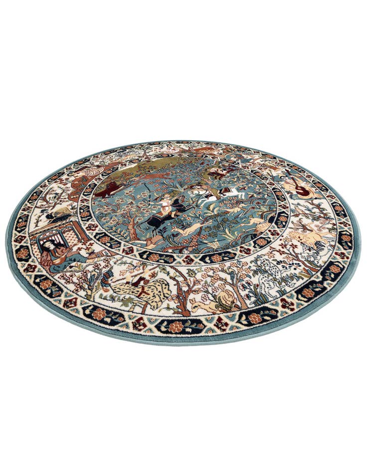 Detail image of  5' 3 x 5' 3 Nain Design Round Rug