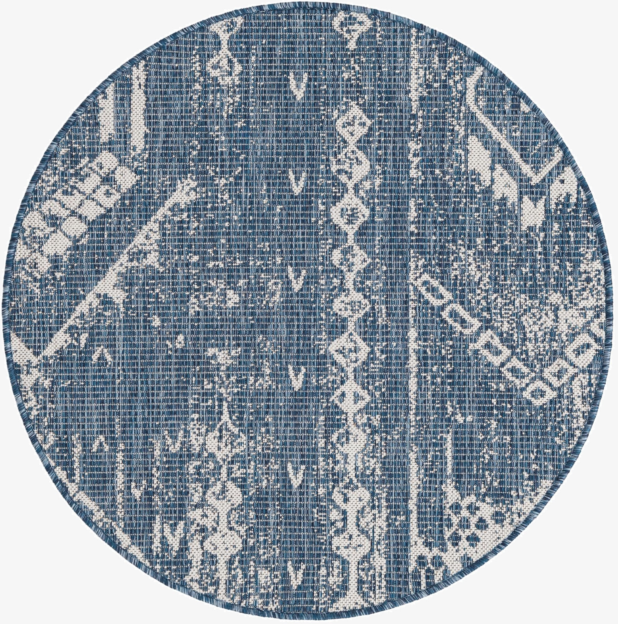  3' x 3'  Washable Bohemian Indoor / Outdoor Round Rug