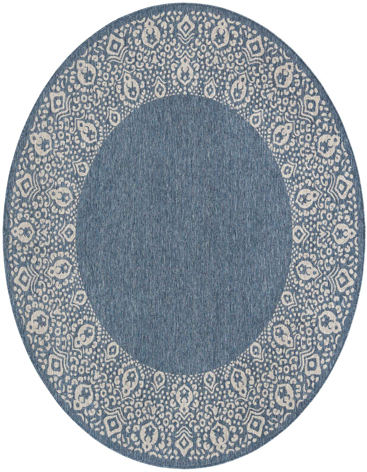 Primary image  7' 10 x 7' 10  Washable Border Indoor / Outdoor Round Rug
