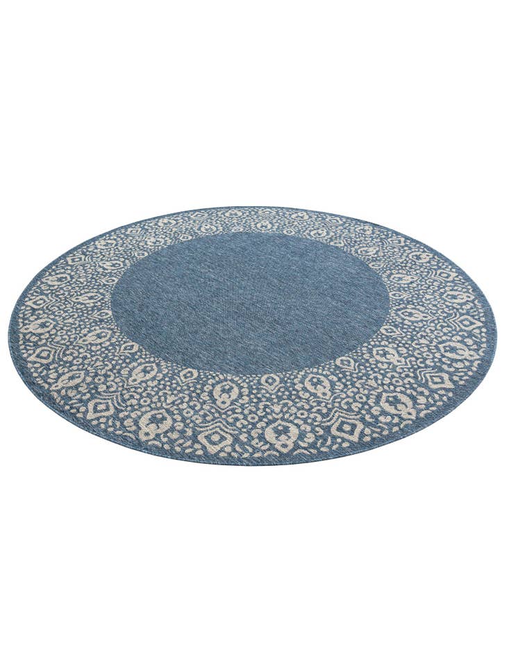 Detail image of  7' 10 x 7' 10  Washable Border Indoor / Outdoor Round Rug
