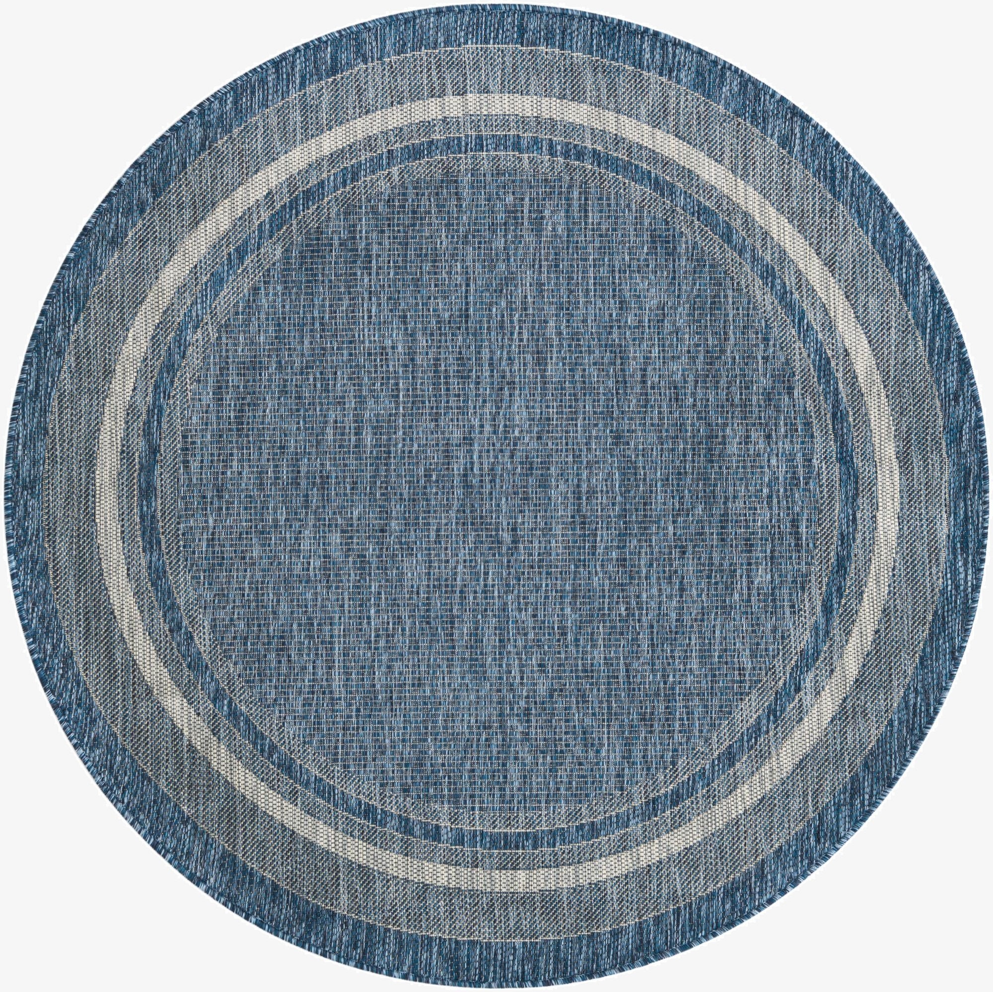  5' 3 x 5' 3  Washable Border Indoor / Outdoor Round Rug