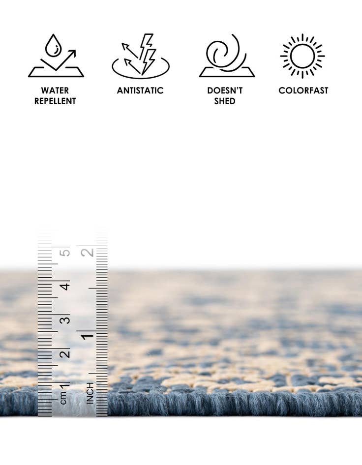 Detail image of  6' x 6'  Washable Botanical Indoor / Outdoor Round Rug