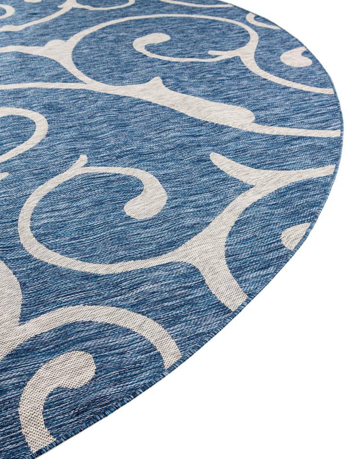 Detail image of  13' x 13'  Washable Botanical Indoor / Outdoor Round Rug