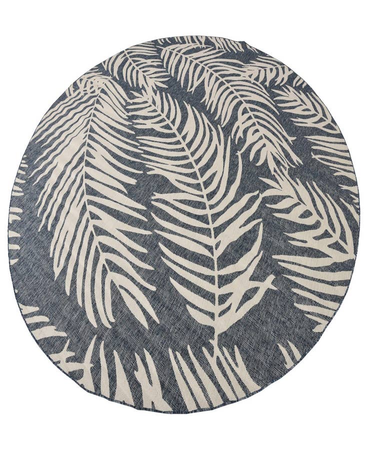 Detail image of  13' x 13'  Washable Botanical Indoor / Outdoor Round Rug