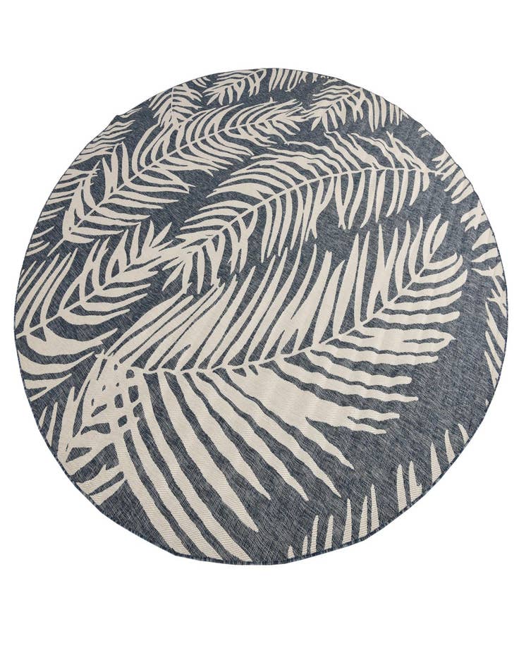 Detail image of  13' x 13'  Washable Botanical Indoor / Outdoor Round Rug