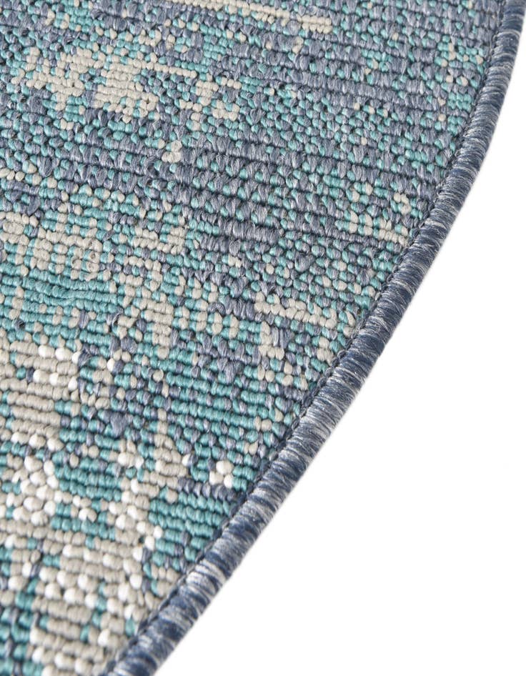 Detail image of  7' x 7'  Washable Coastal Indoor / Outdoor Round Rug