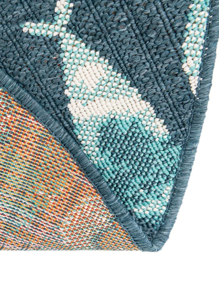 Detail image of  7' x 7'  Washable Coastal Indoor / Outdoor Round Rug