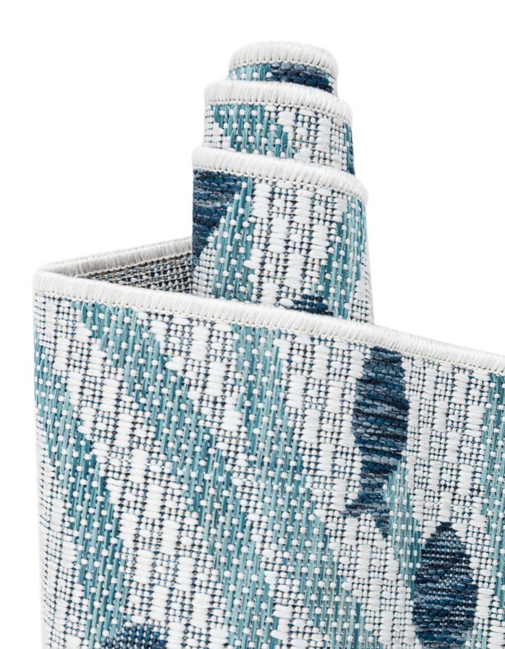 Detail image of  13' x 13'  Washable Coastal Indoor / Outdoor Round Rug