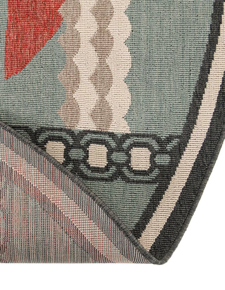 Detail image of  3' x 3'  Washable Coastal Indoor / Outdoor Round Rug