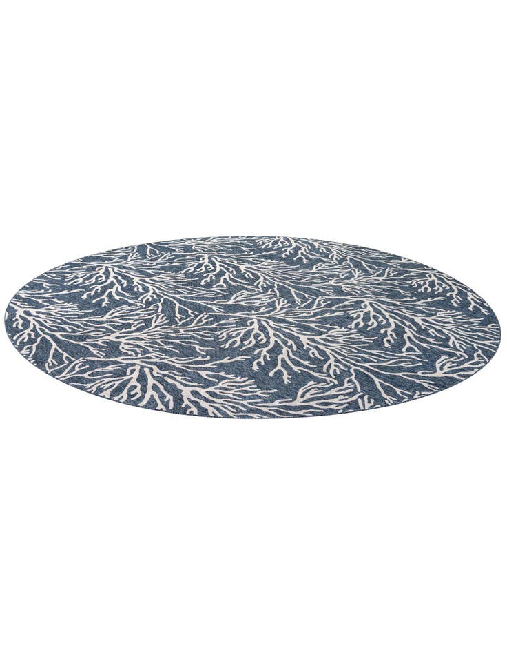 Detail image of  13' x 13'  Washable Coastal Indoor / Outdoor Round Rug