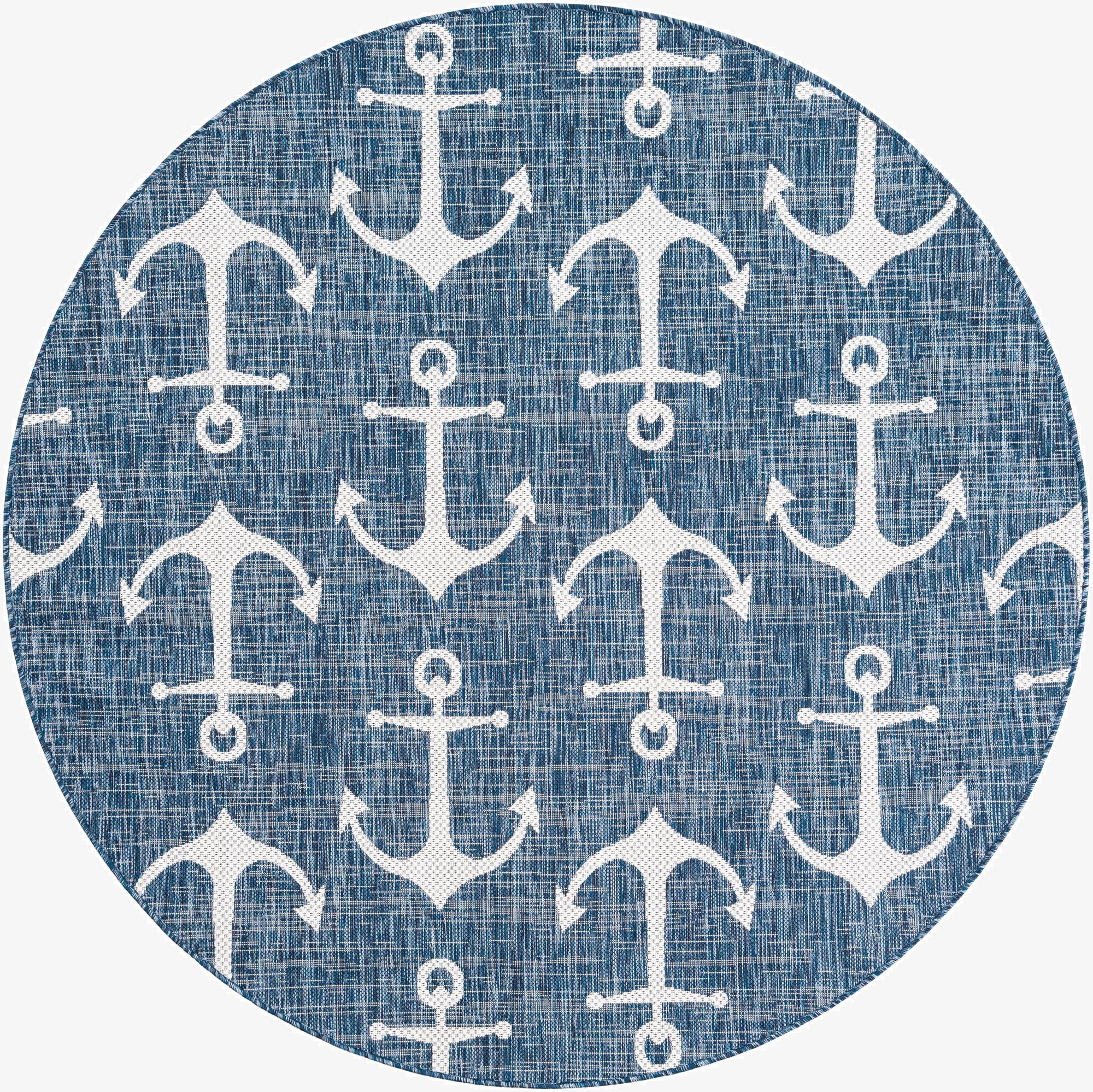  6' x 6'  Washable Coastal Indoor / Outdoor Round Rug