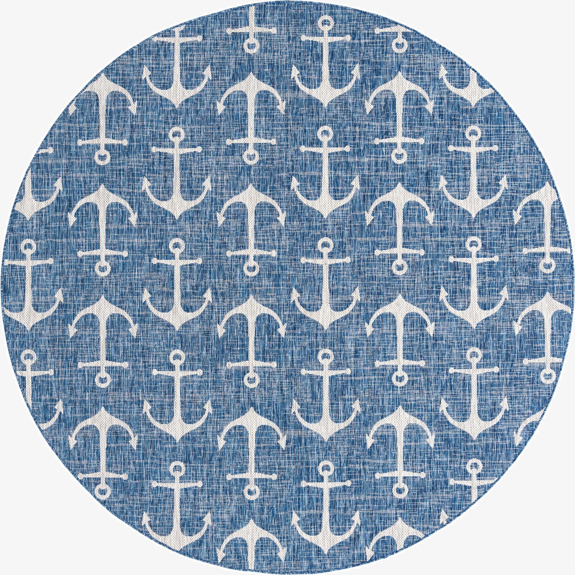  10' x 10'  Washable Coastal Indoor / Outdoor Round Rug