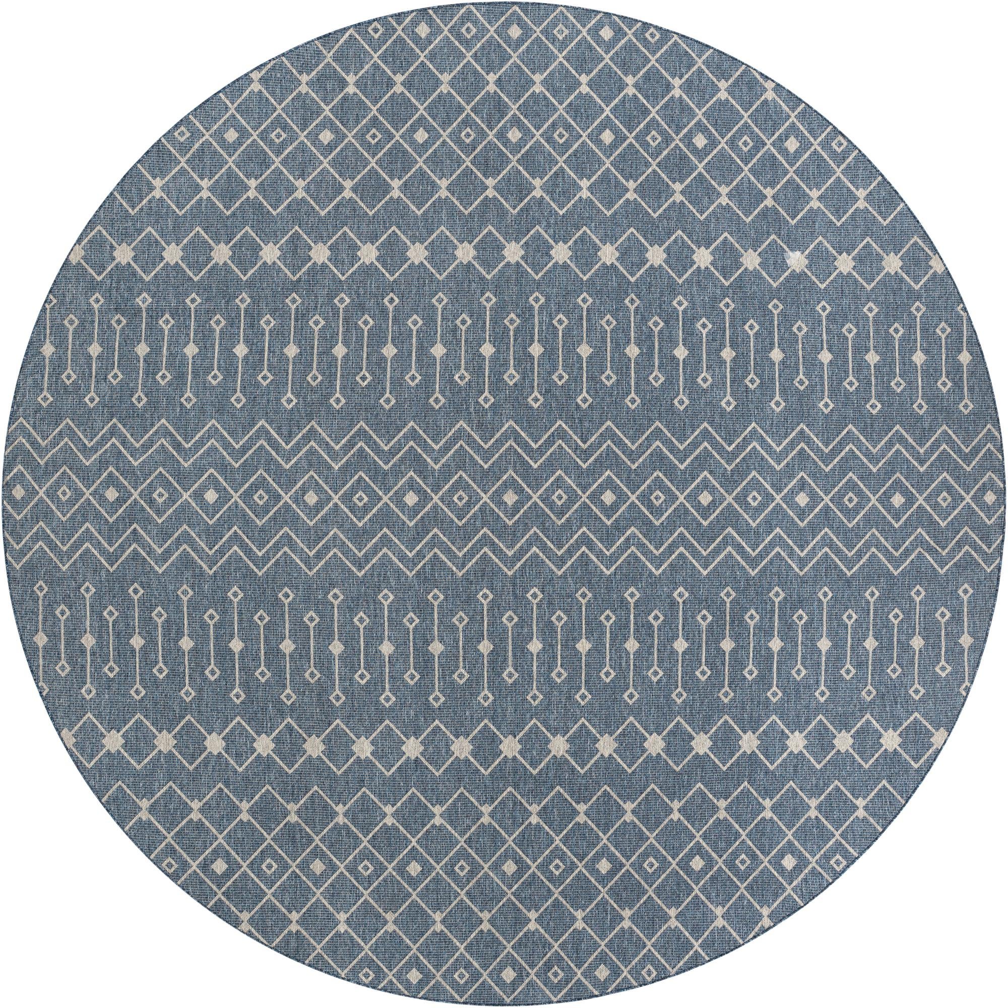 Primary image  13' x 13'  Washable Lattice Indoor / Outdoor Round Rug