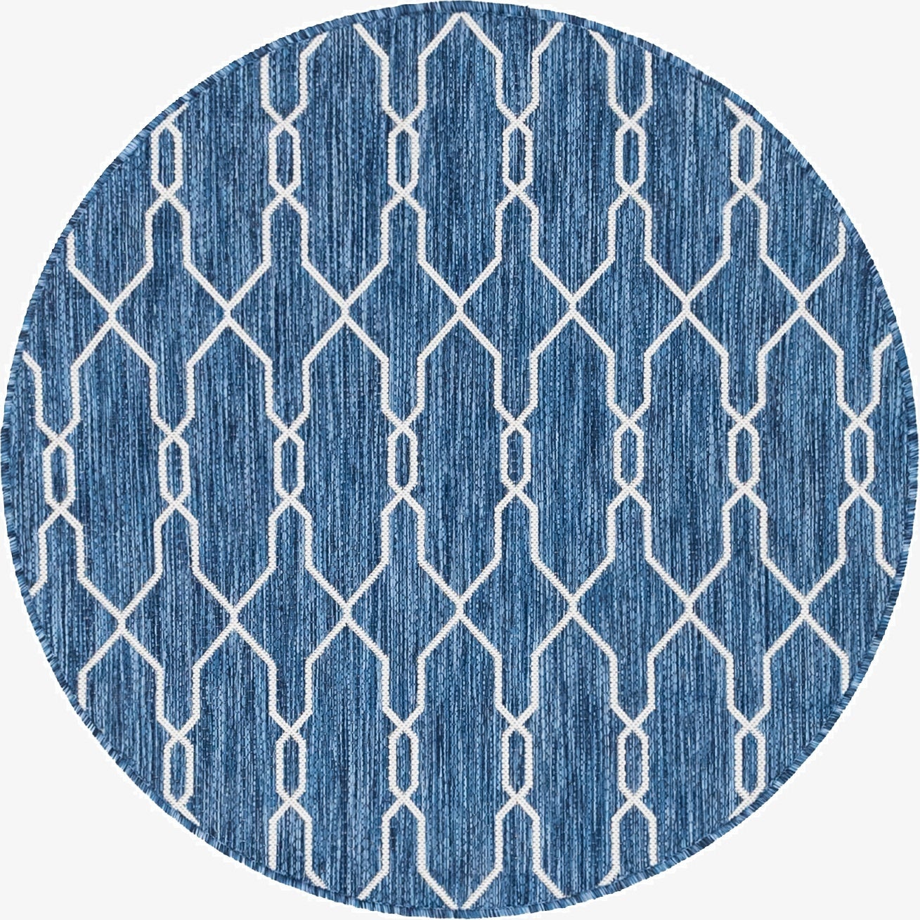  4' x 4'  Washable Lattice Indoor / Outdoor Round Rug