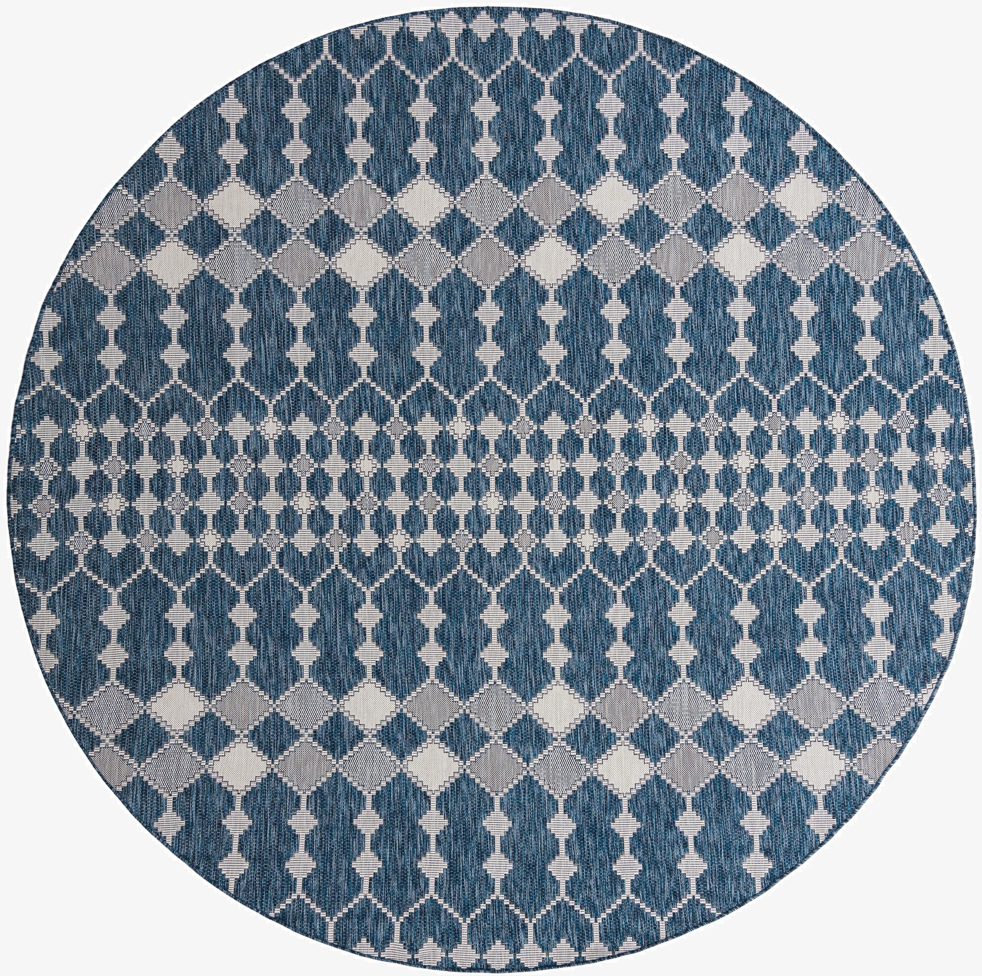  10' x 10'  Washable Lattice Indoor / Outdoor Round Rug
