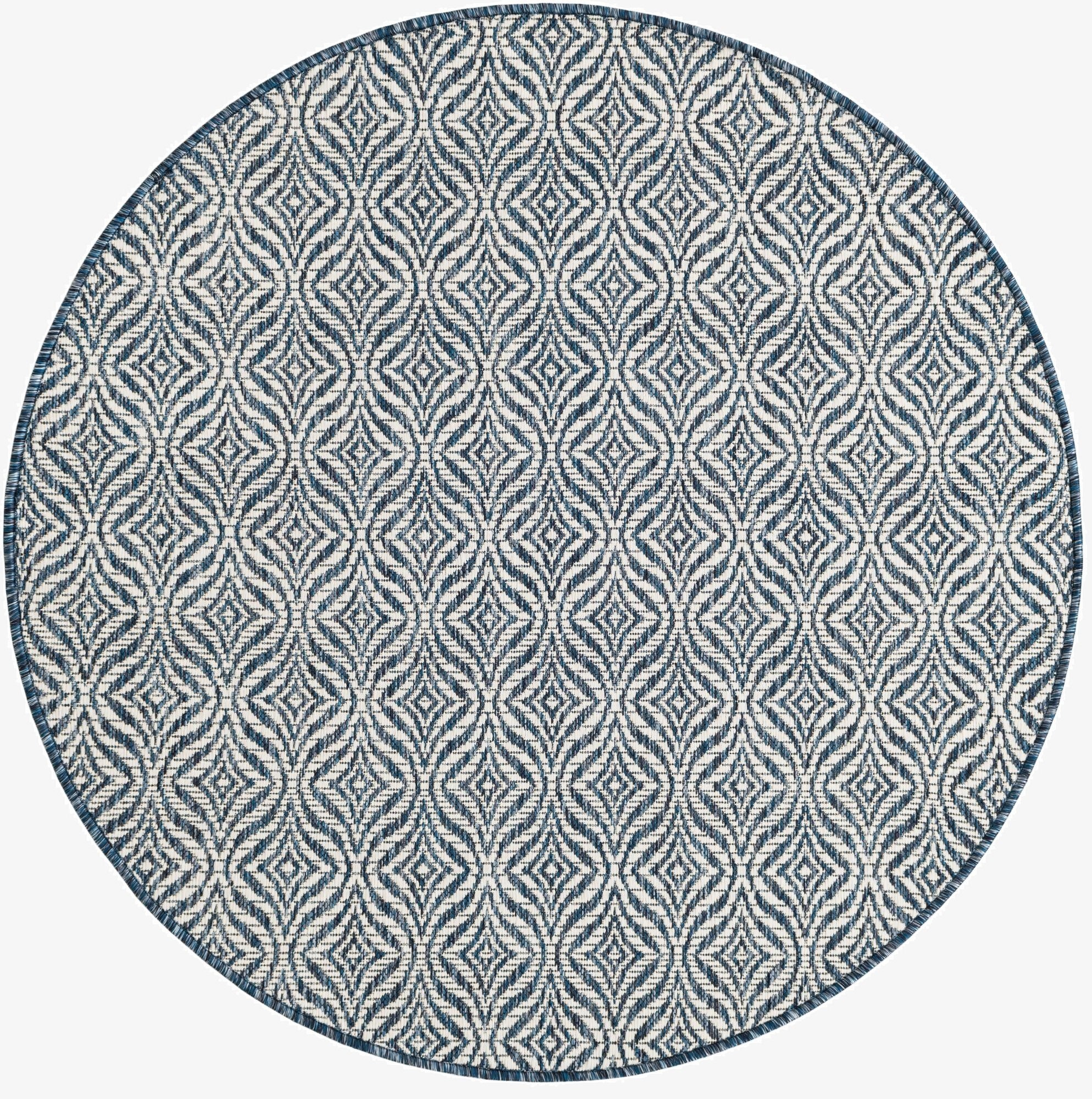  4' x 4'  Washable Lattice Indoor / Outdoor Round Rug