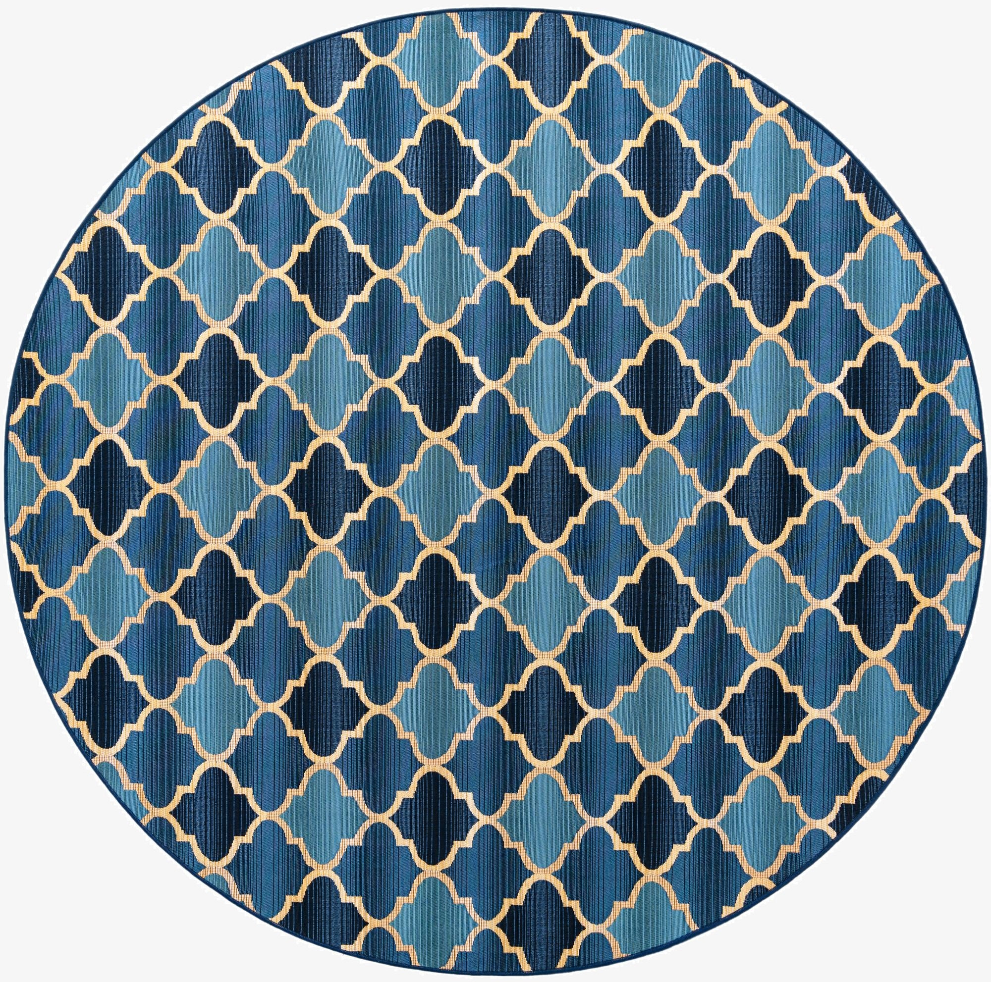  8' x 8'  Washable Lattice Indoor / Outdoor Round Rug
