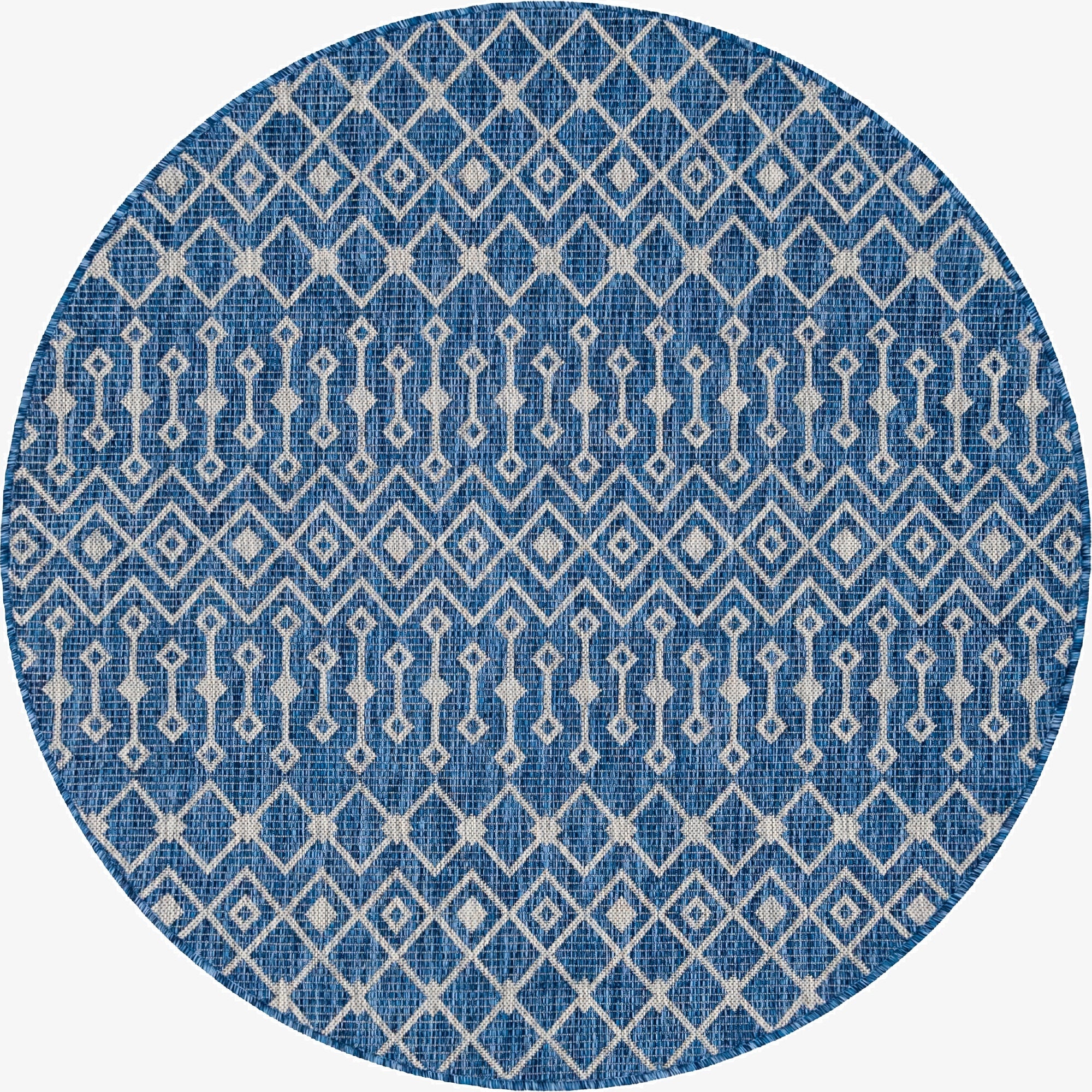  5' 3 x 5' 3  Washable Lattice Indoor / Outdoor Round Rug