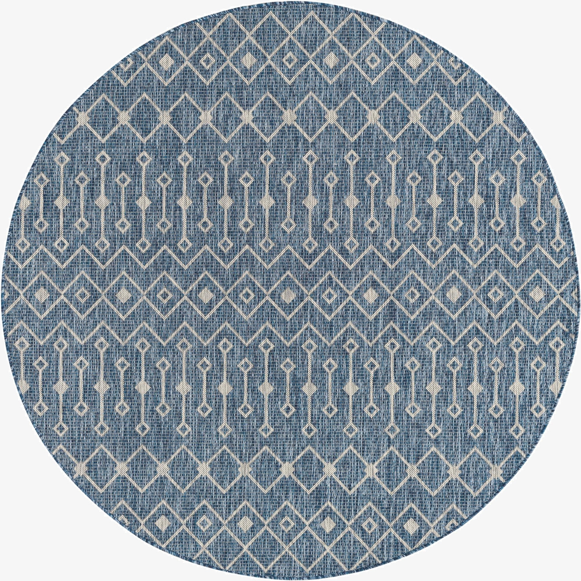 6' x 6'  Washable Lattice Indoor / Outdoor Round Rug