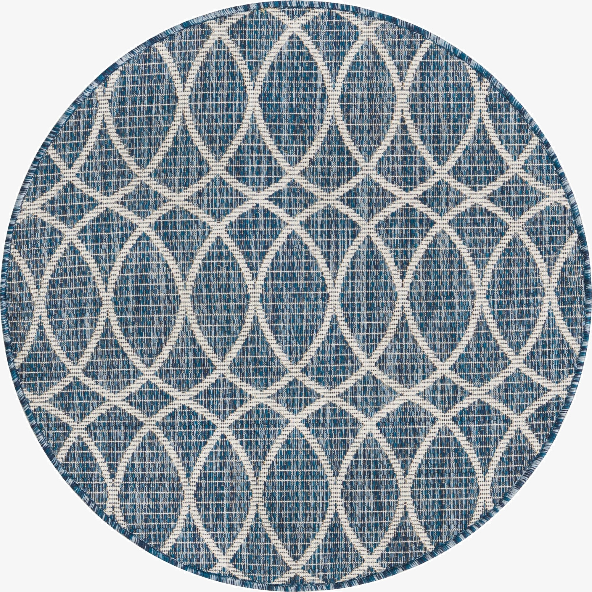  3' x 3'  Washable Lattice Indoor / Outdoor Round Rug