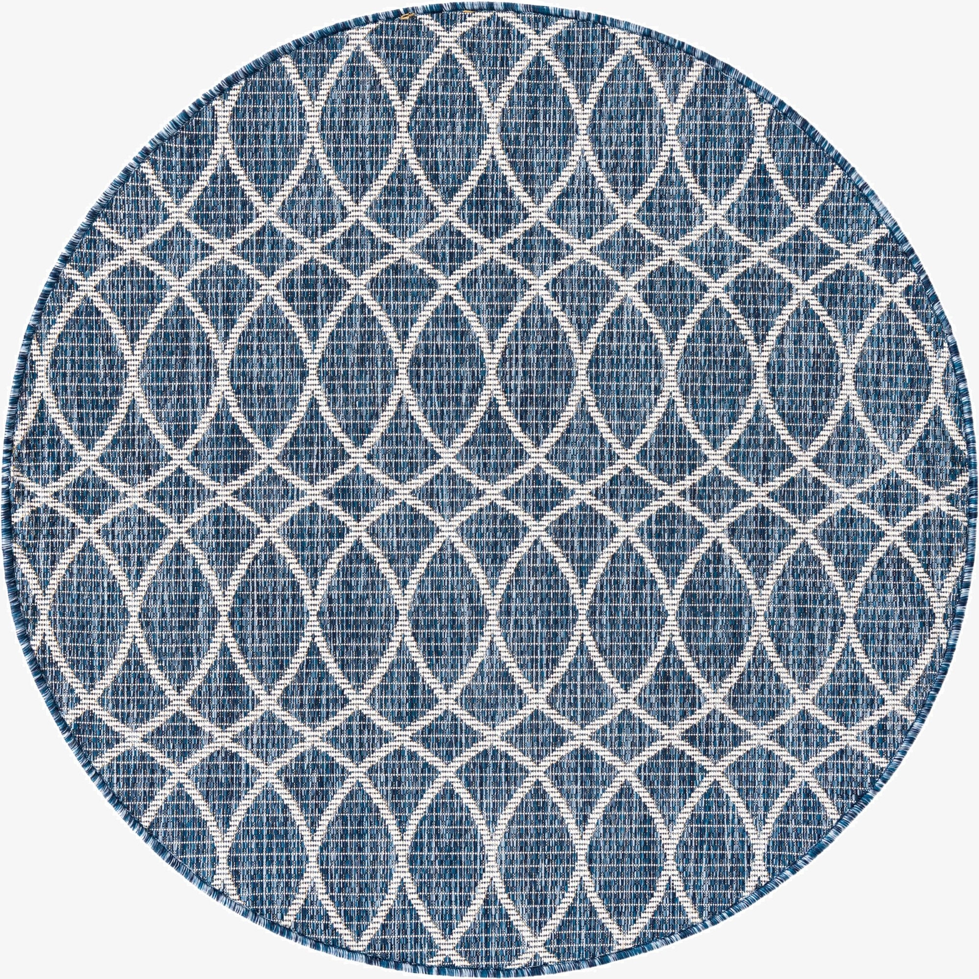  4' x 4'  Washable Lattice Indoor / Outdoor Round Rug