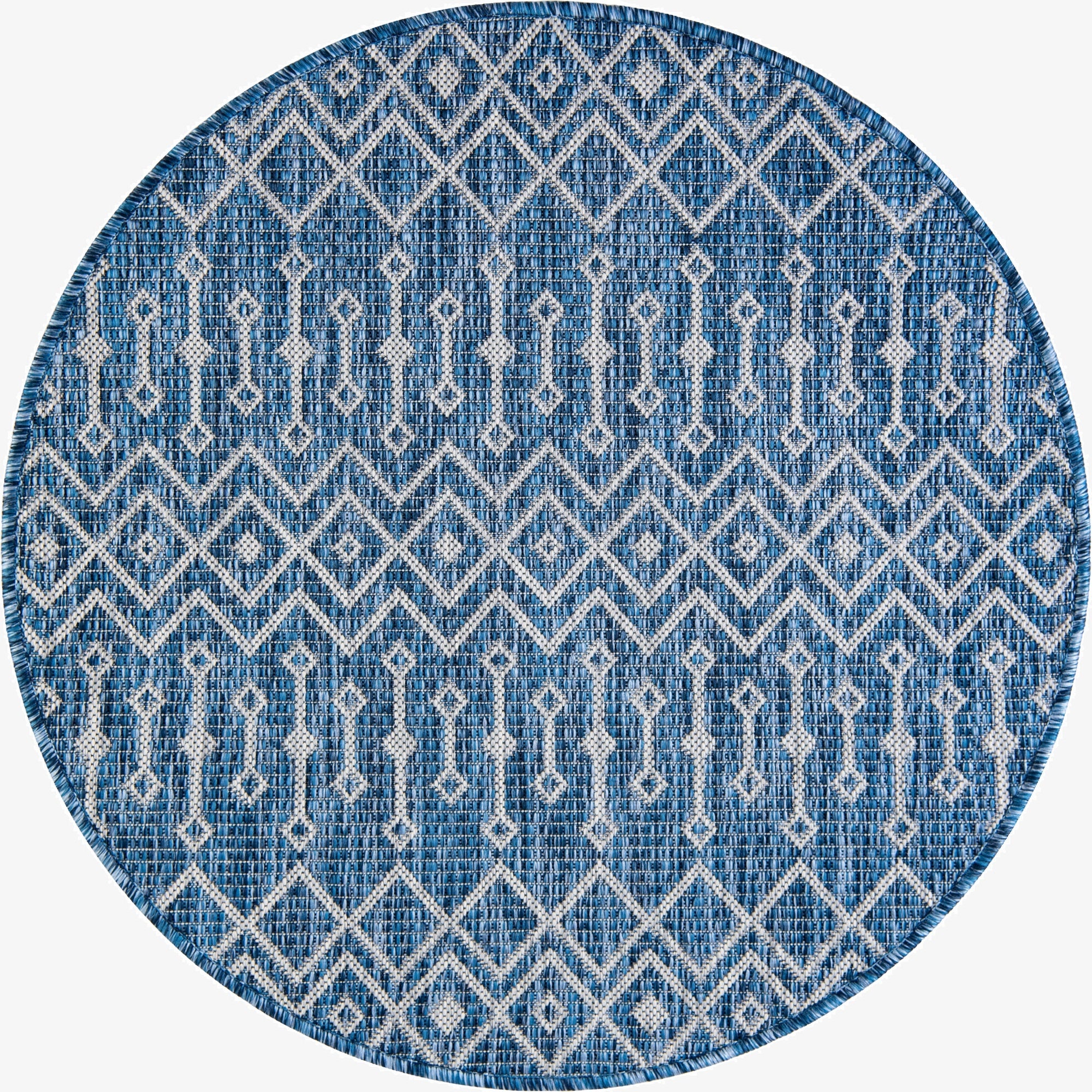  3' x 3'  Washable Lattice Indoor / Outdoor Round Rug