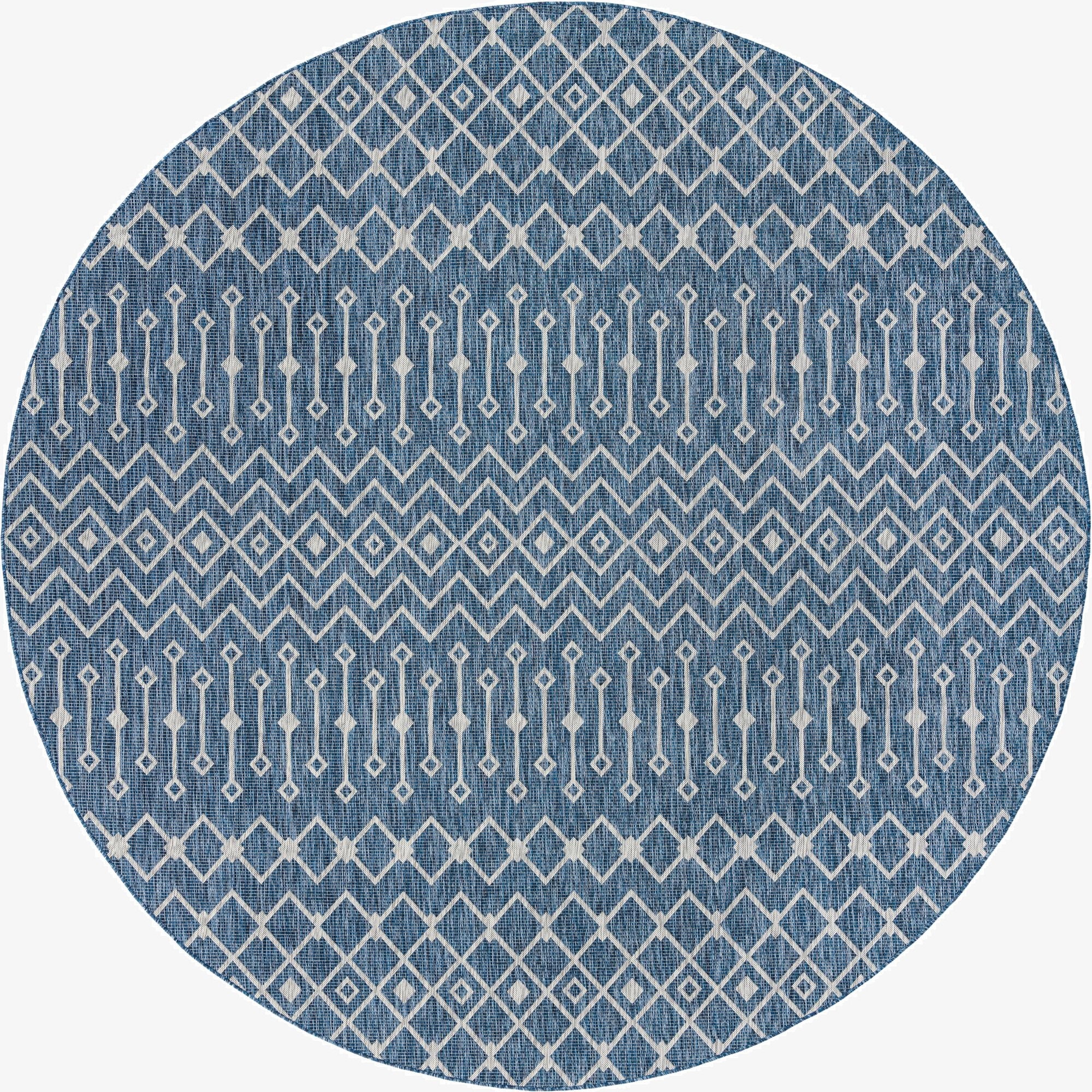  12' x 12'  Washable Lattice Indoor / Outdoor Round Rug