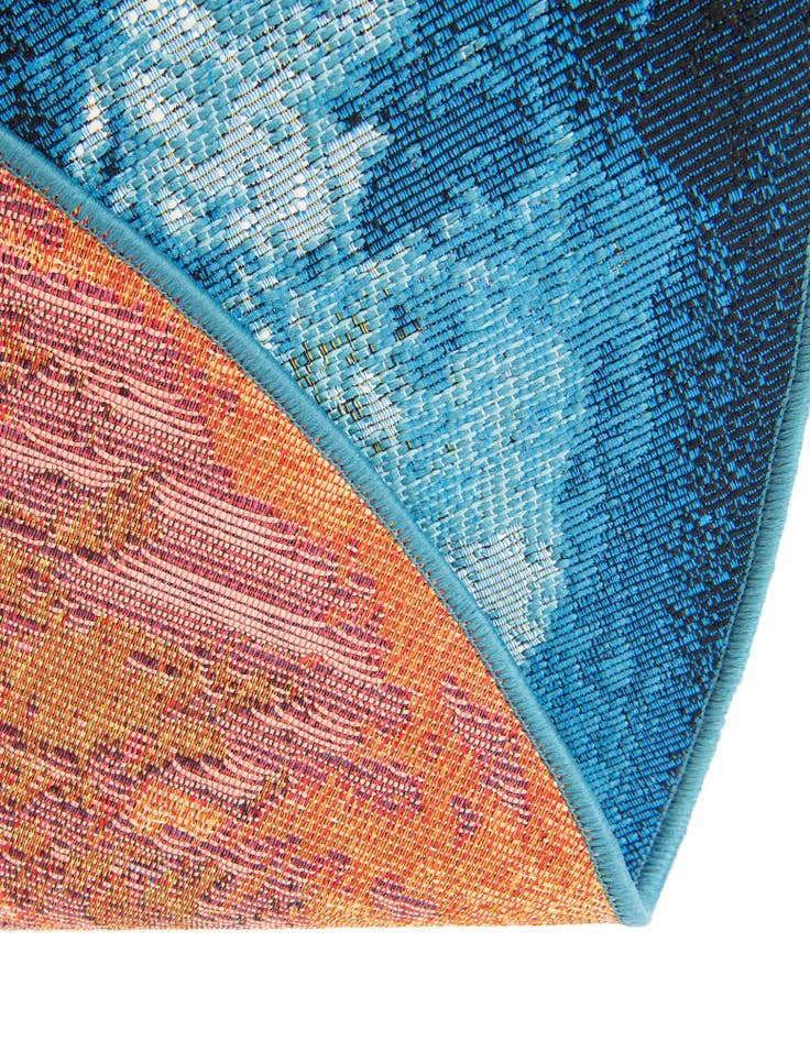Detail image of  4' 1 x 4' 1  Washable Modern Indoor / Outdoor Round Rug