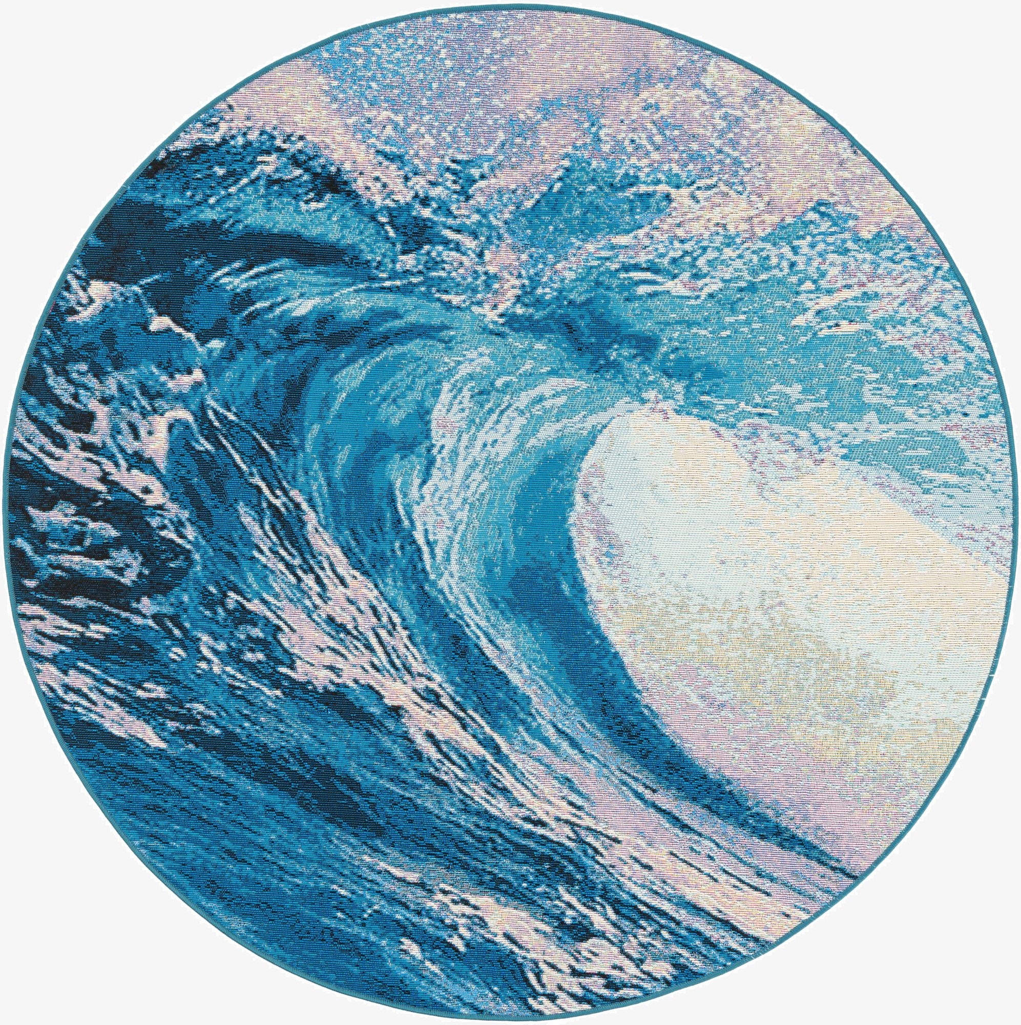  5' 3 x 5' 3  Washable Modern Indoor / Outdoor Round Rug