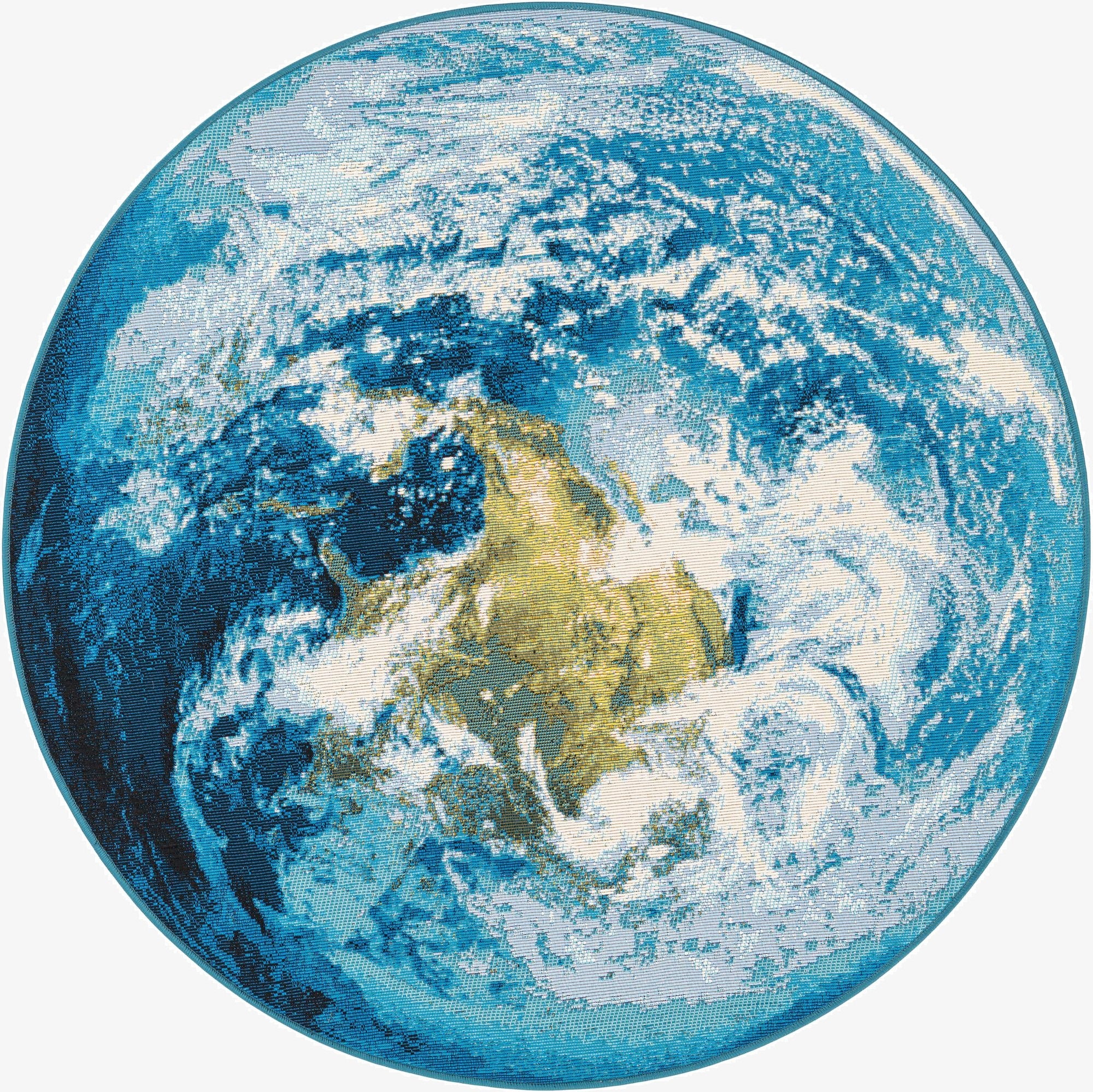  4' 1 x 4' 1  Washable Modern Indoor / Outdoor Round Rug