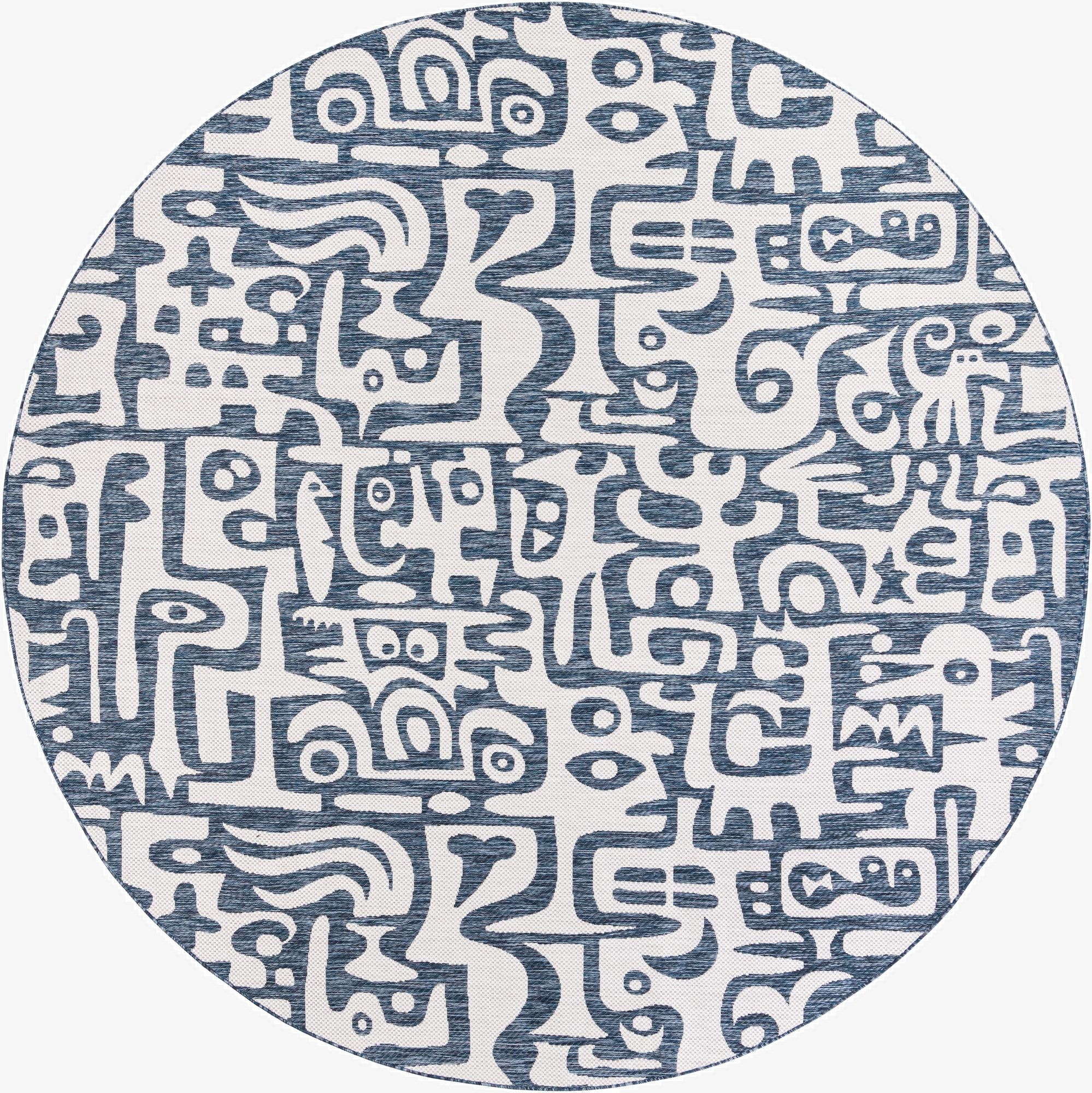  10' x 10'  Washable Modern Indoor / Outdoor Round Rug