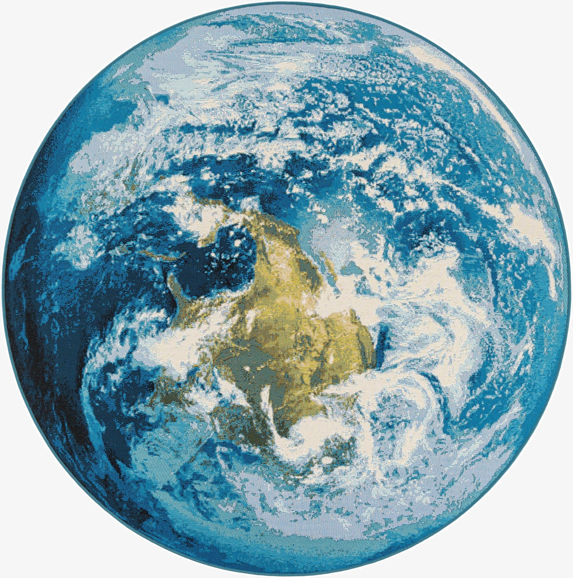  6' 1 x 6' 1  Washable Modern Indoor / Outdoor Round Rug