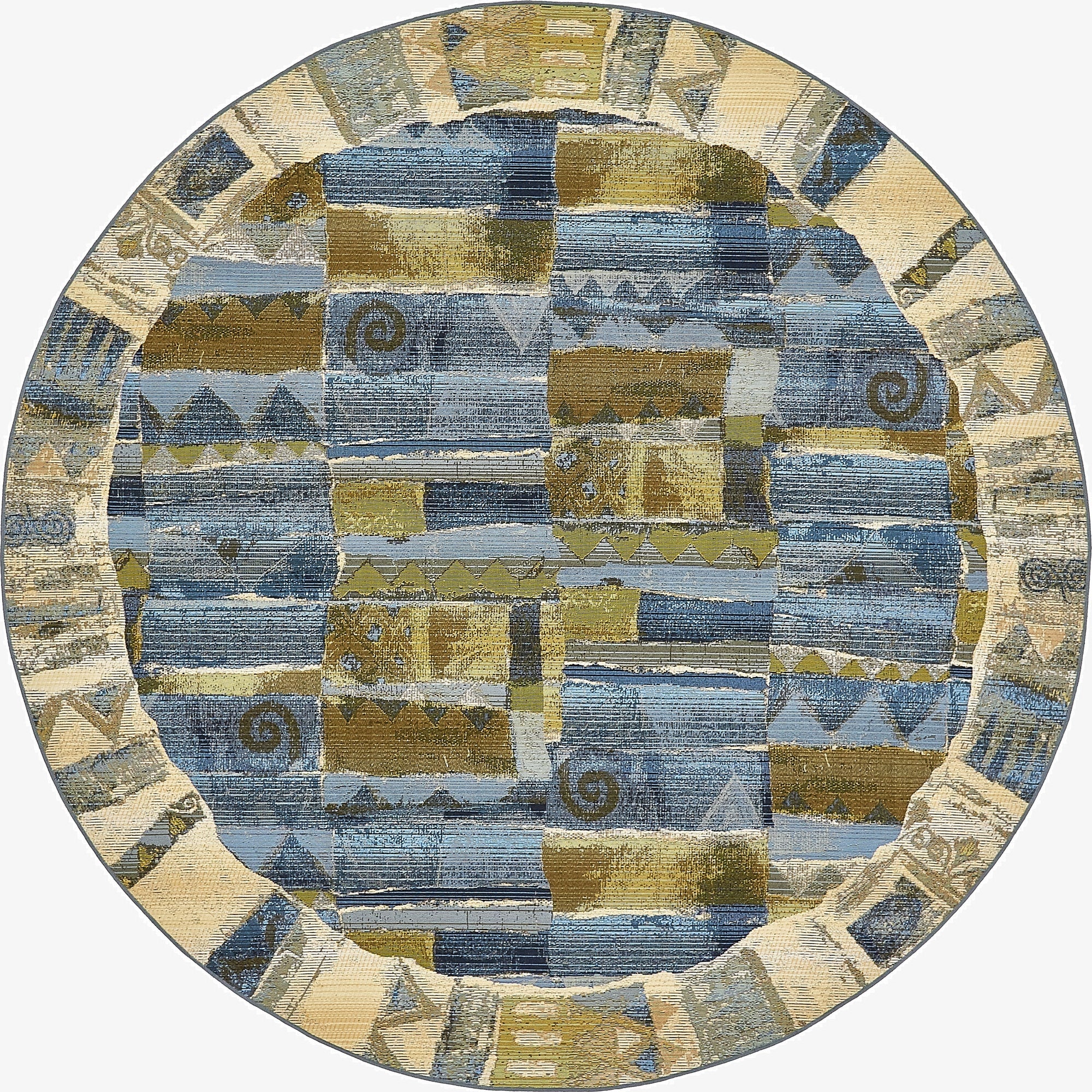  8' x 8'  Washable Modern Indoor / Outdoor Round Rug