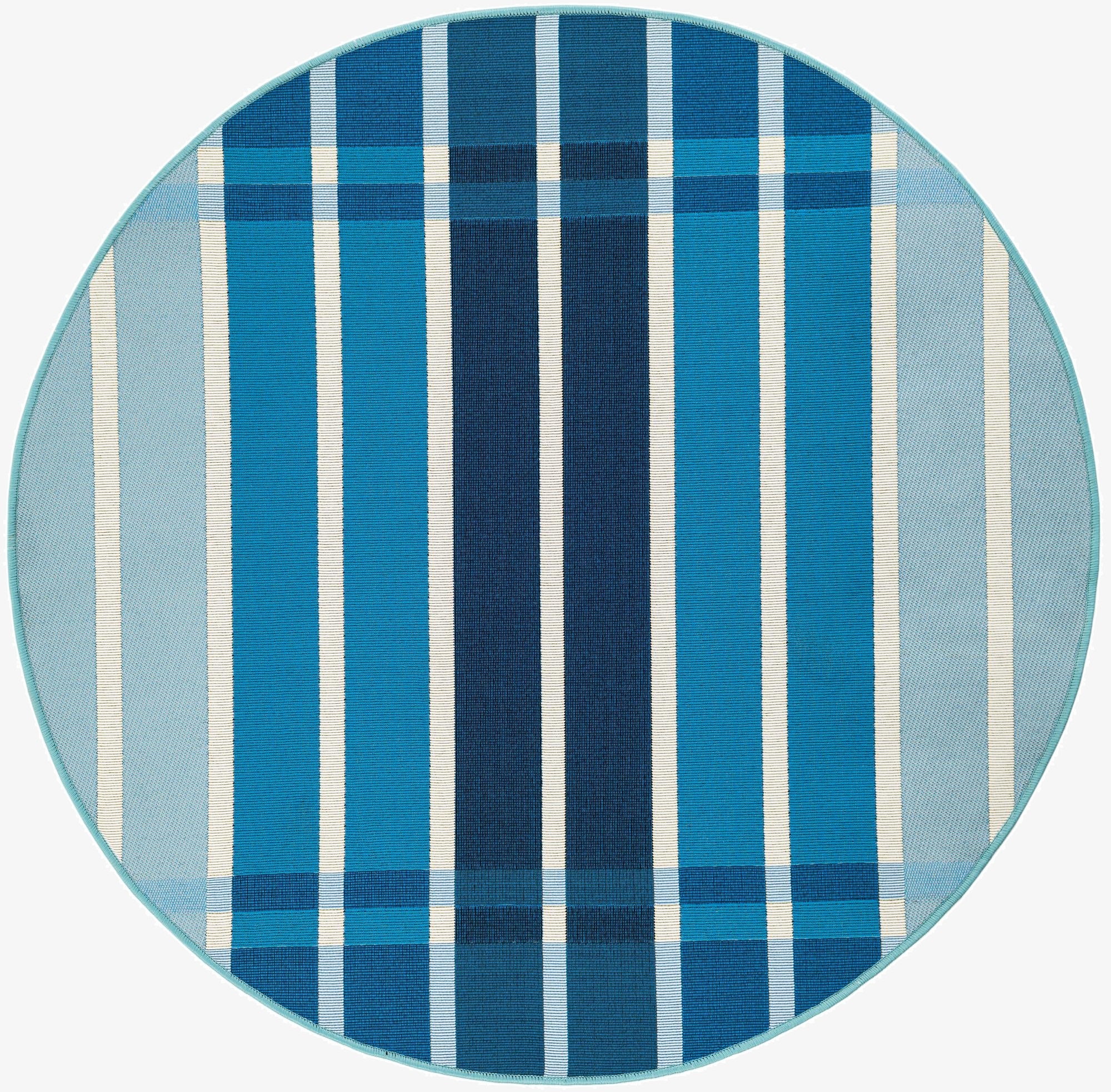  4' x 4'  Washable Ribbon Indoor / Outdoor Round Rug