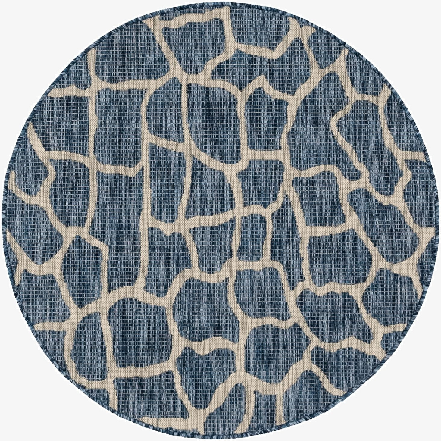  4' x 4'  Washable Safari Indoor / Outdoor Round Rug