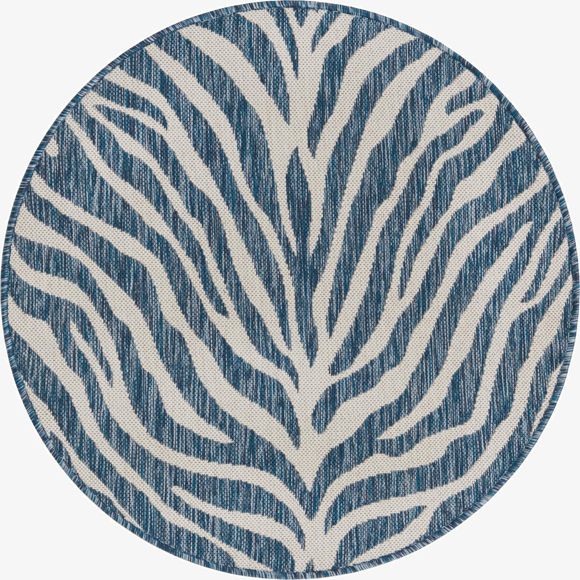  3' x 3'  Washable Safari Indoor / Outdoor Round Rug