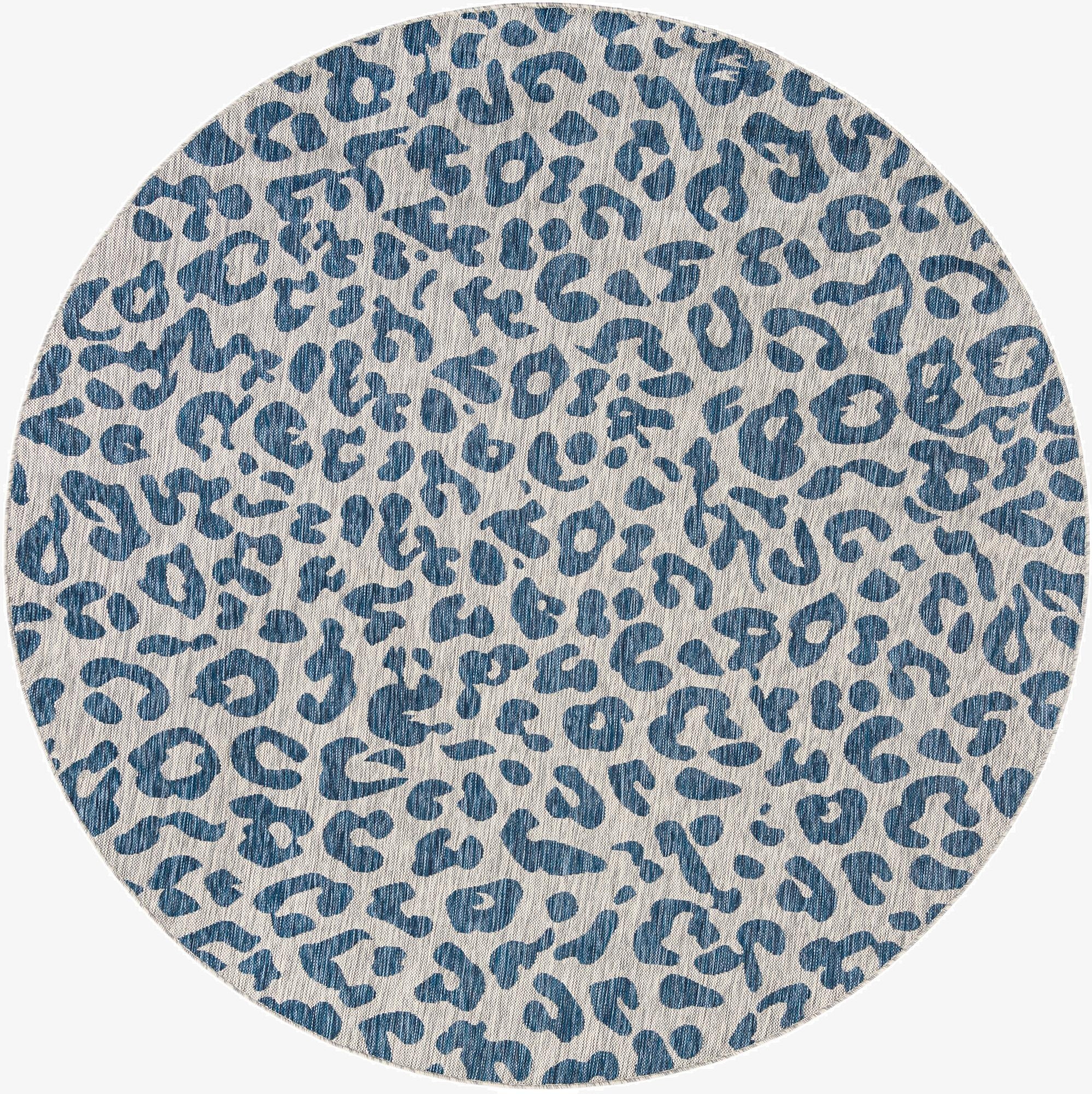  7' 10 x 7' 10  Washable Safari Indoor / Outdoor Round Rug