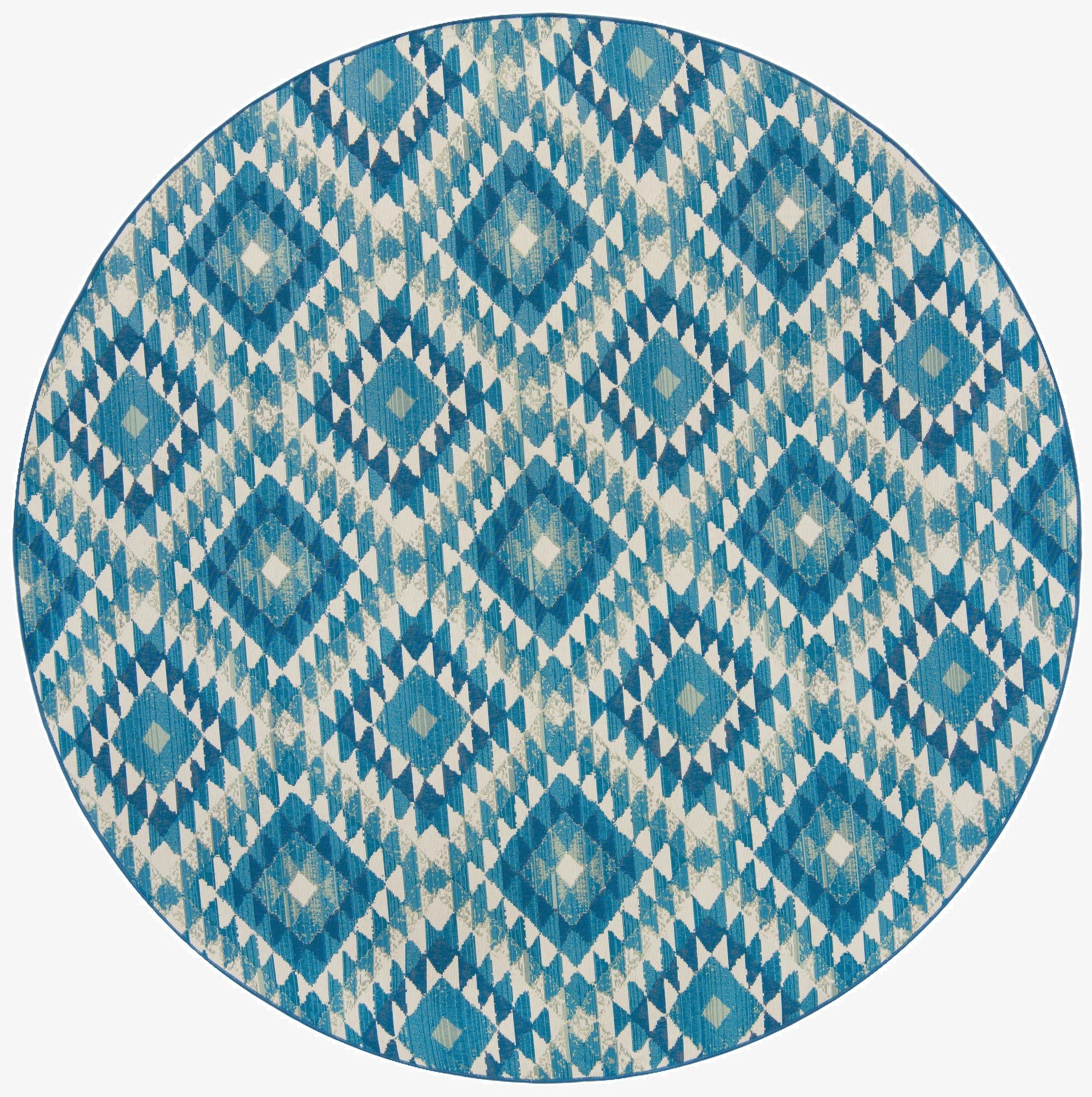  7' 10 x 7' 10  Washable Southwestern Indoor / Outdoor Round Rug