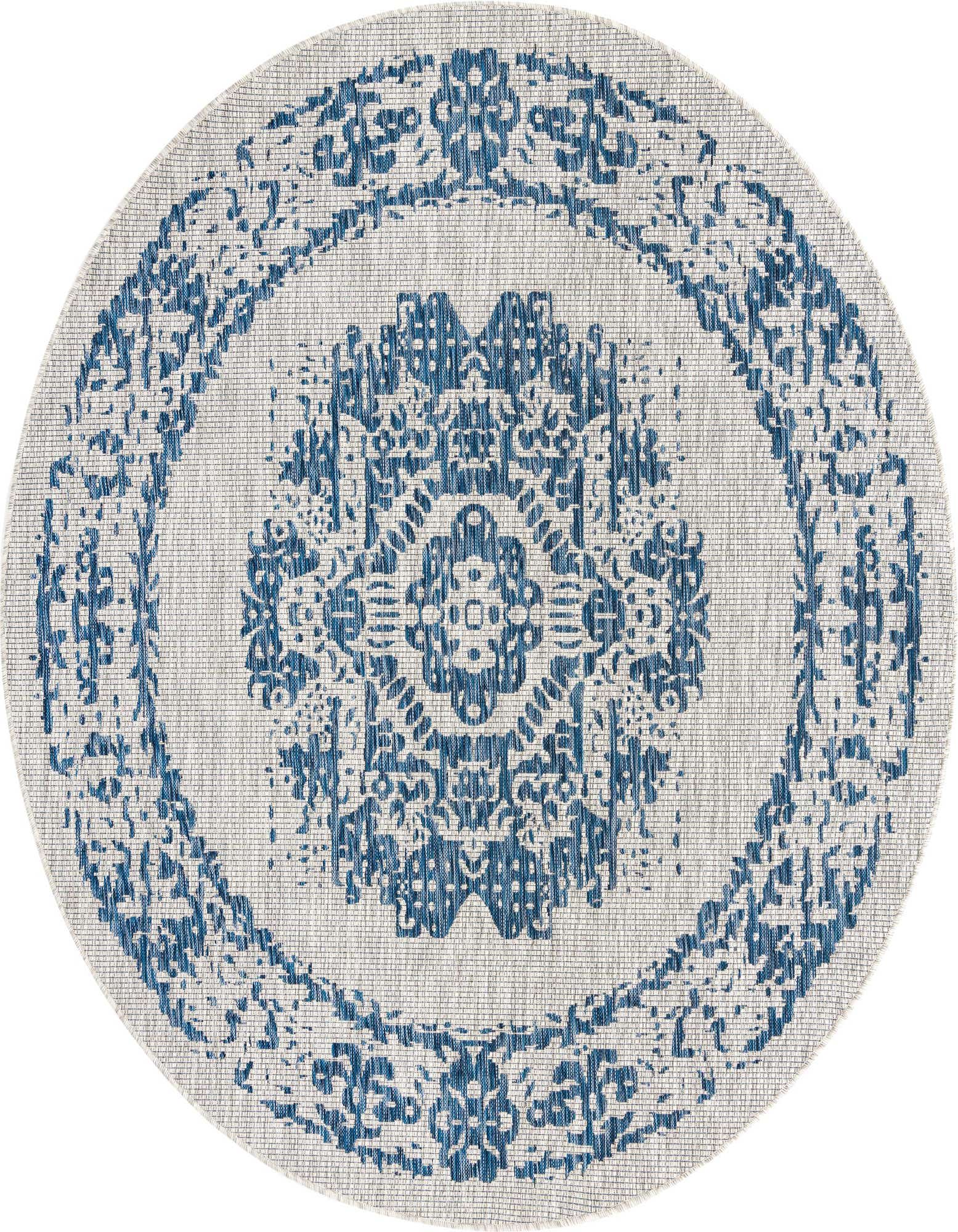 Primary image  7' 10 x 7' 10  Washable Traditional Indoor / Outdoor Round Rug