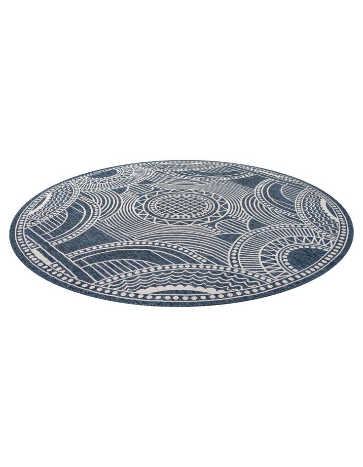 Detail image of  13' x 13'  Washable Traditional Indoor / Outdoor Round Rug