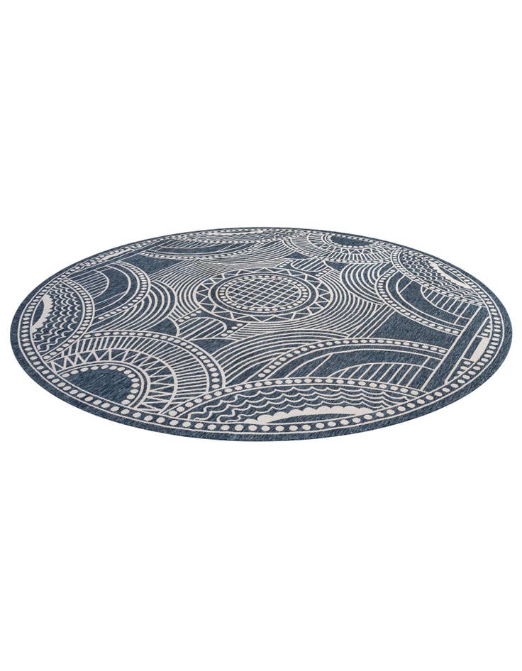 Detail image of  13' x 13'  Washable Traditional Indoor / Outdoor Round Rug