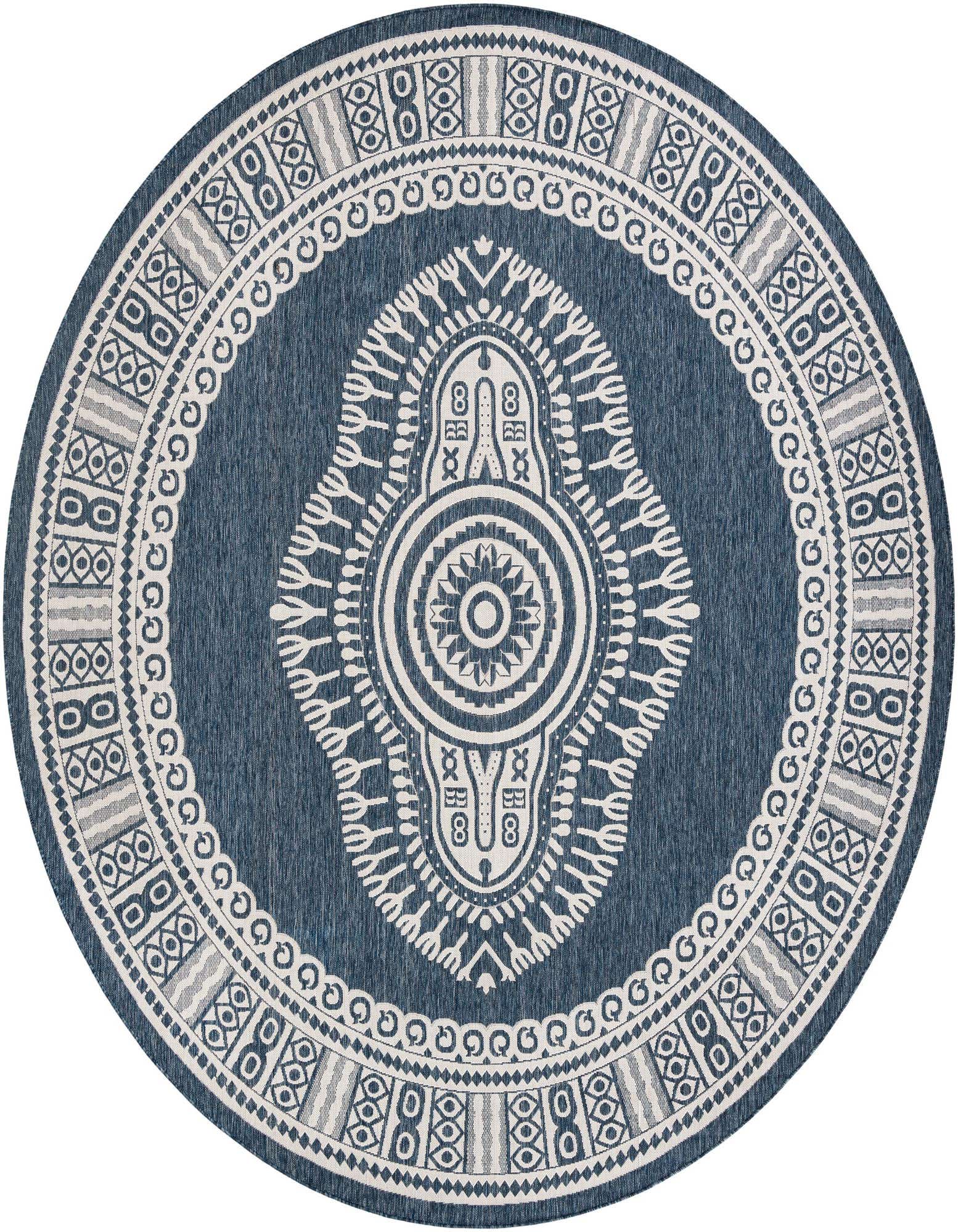 Primary image  13' x 13'  Washable Traditional Indoor / Outdoor Round Rug