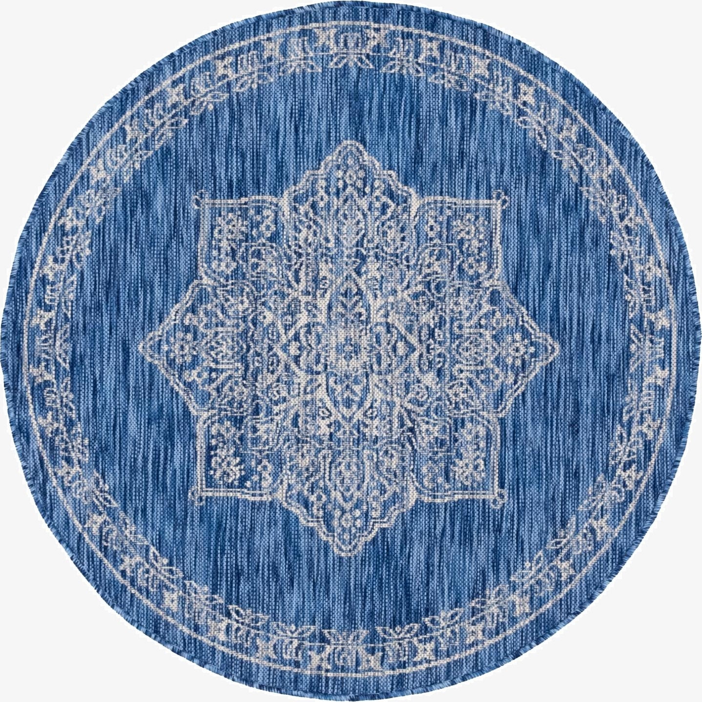  4' x 4'  Washable Traditional Indoor / Outdoor Round Rug