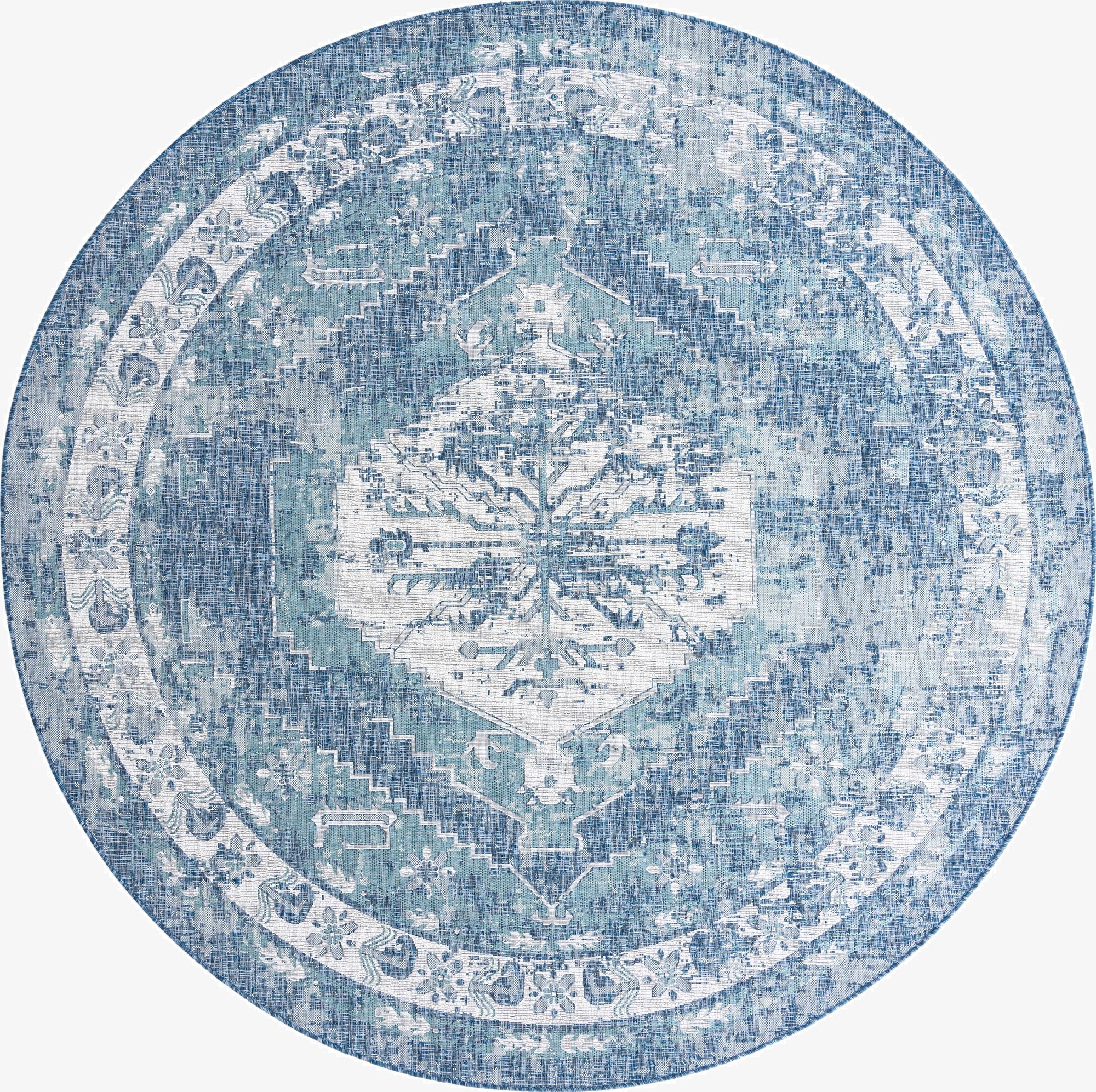 Primary image  10' x 10'  Washable Traditional Indoor / Outdoor Round Rug