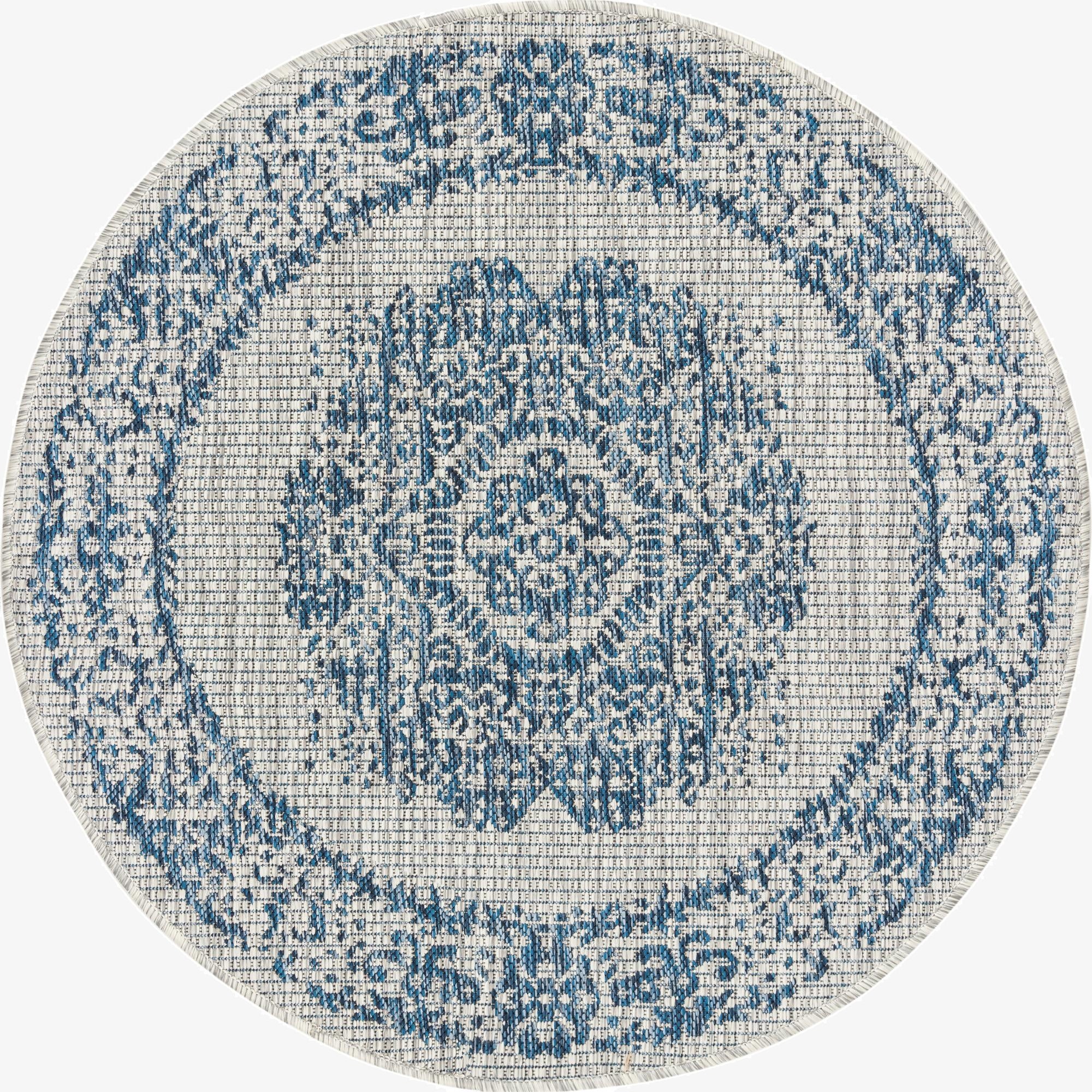 Primary image  3' x 3'  Washable Traditional Indoor / Outdoor Round Rug